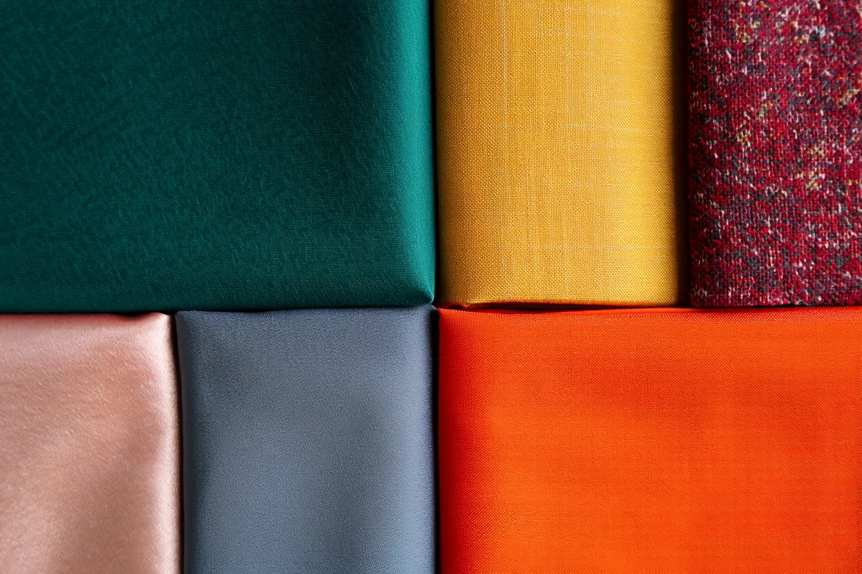 Fabric samples showcasing seasonal colors